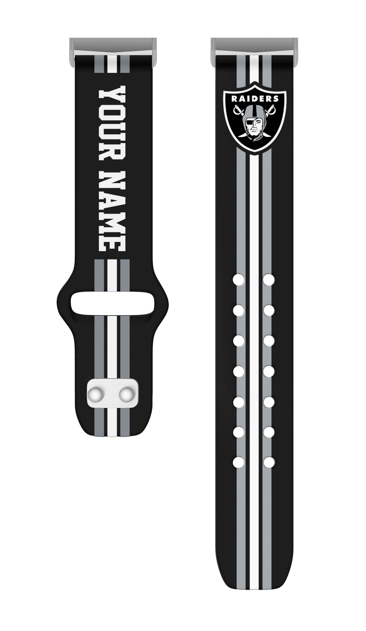 Las Vegas Raiders Custom Name HD Fitbit Versa 3 and Sense Watch Band