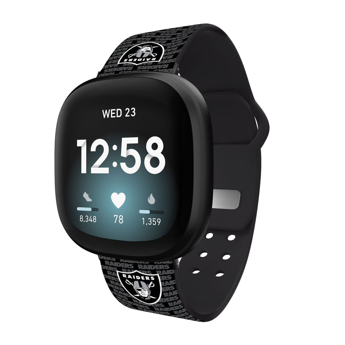 Las Vegas Raiders HD Fitbit Versa 3 and Sense Watch Band