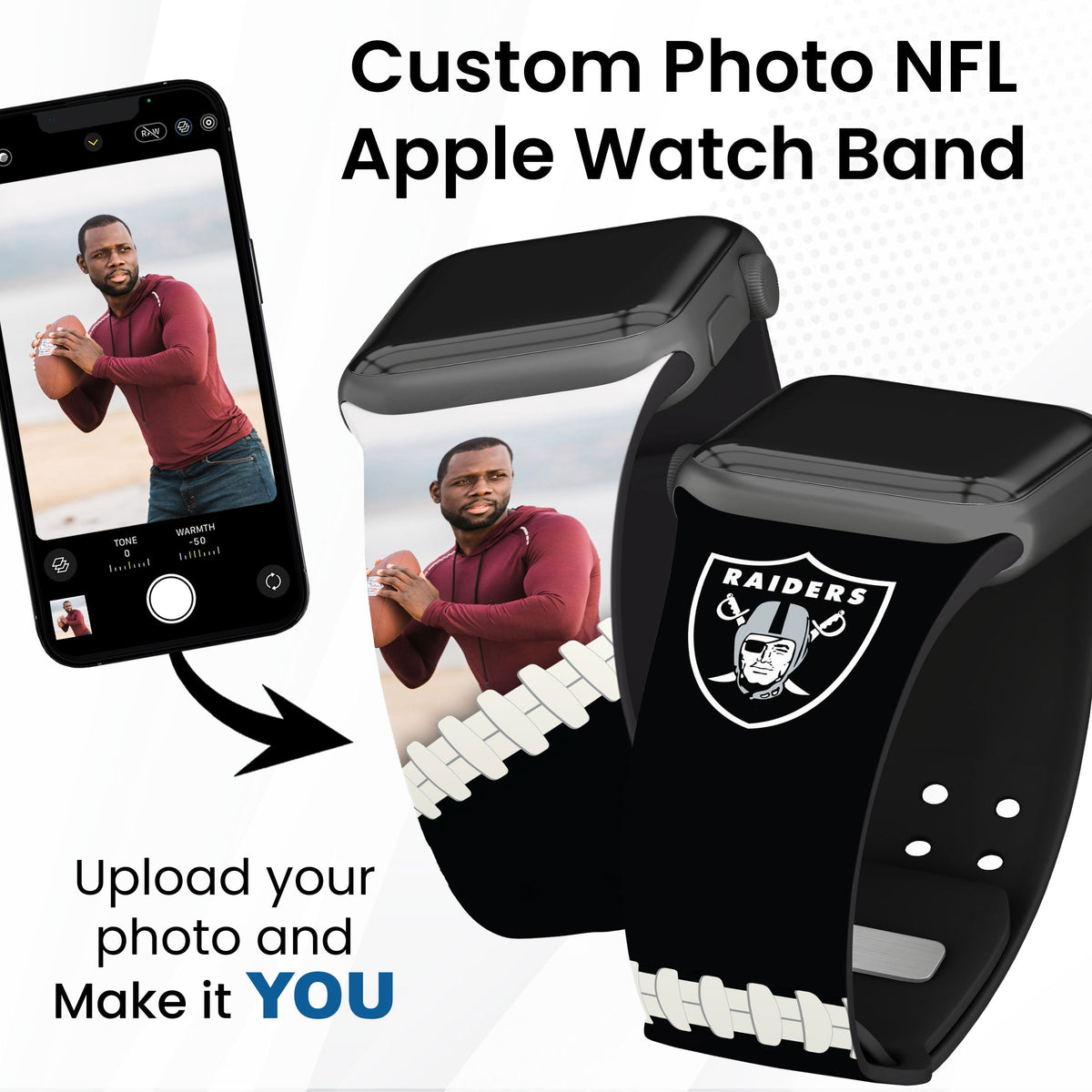Las Vegas Raiders Custom Photo HD Apple Watch Band