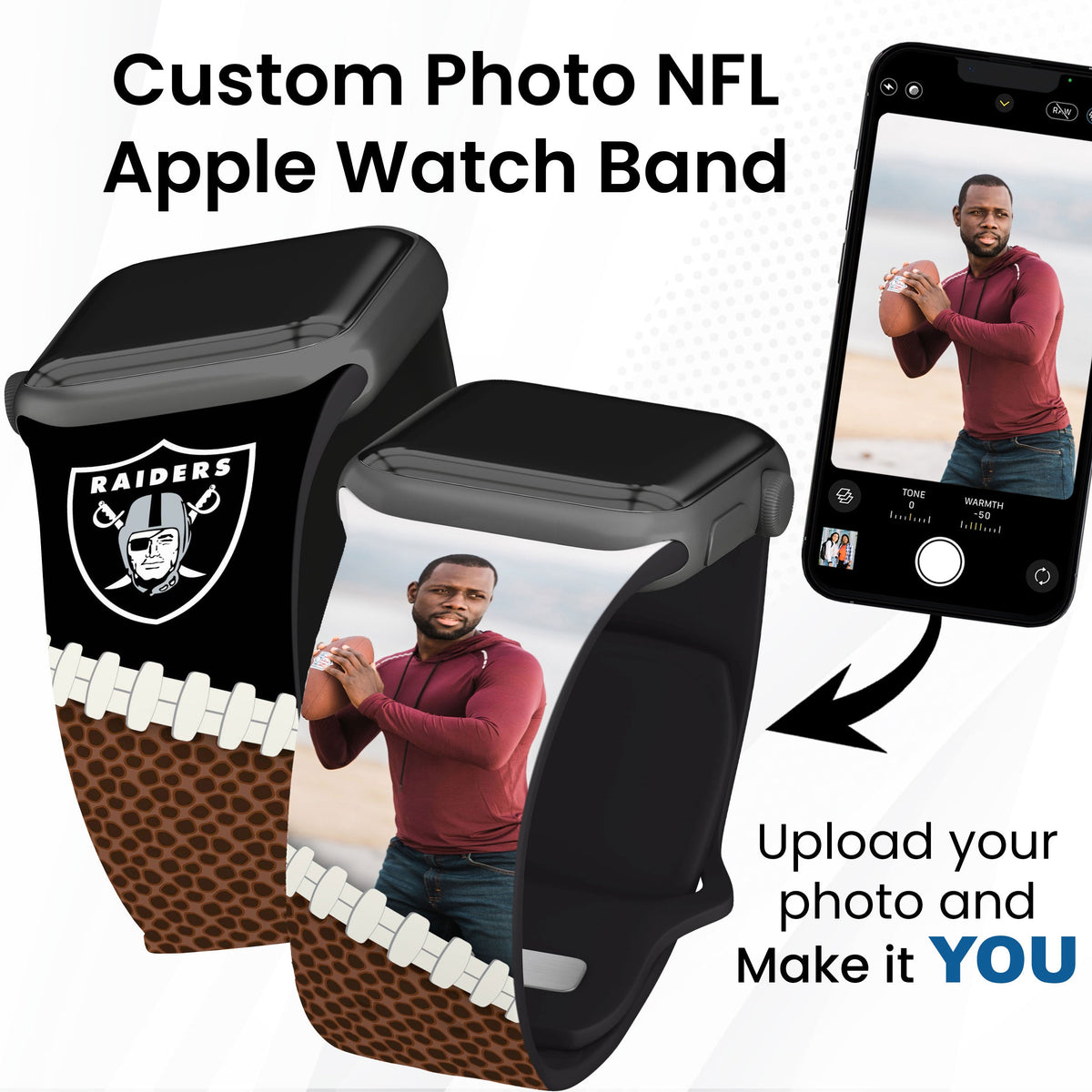 Las Vegas Raiders Custom Photo HD Apple Watch Band