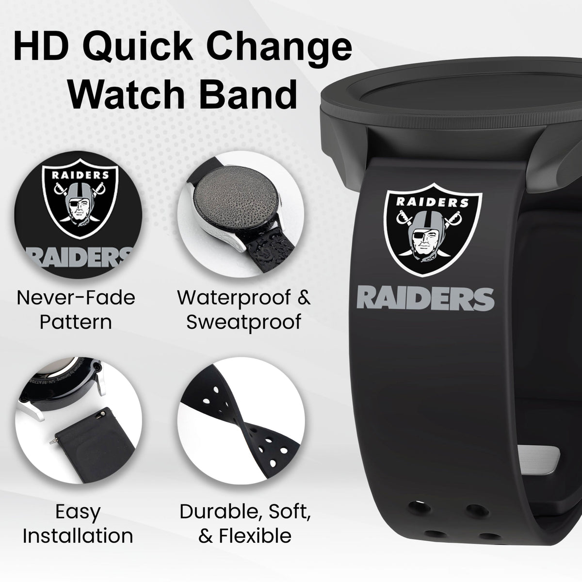 GAME TIME Las Vegas Raiders HD Elite Edition Samsung Galaxy Watch Band