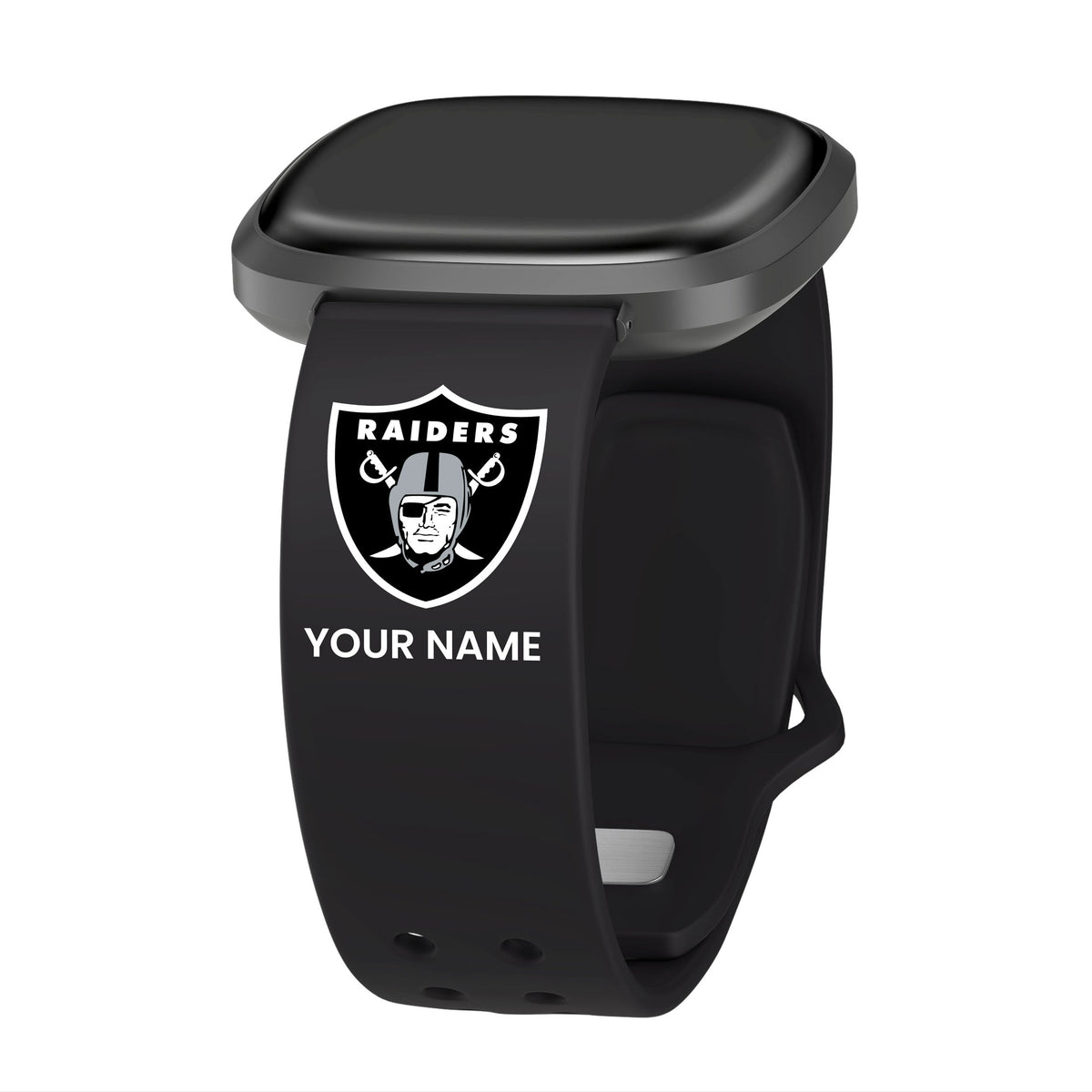 GAME TIME Las Vegas Raiders Custom Name HD FitBit Versa 3 &amp; Sense Watch Band