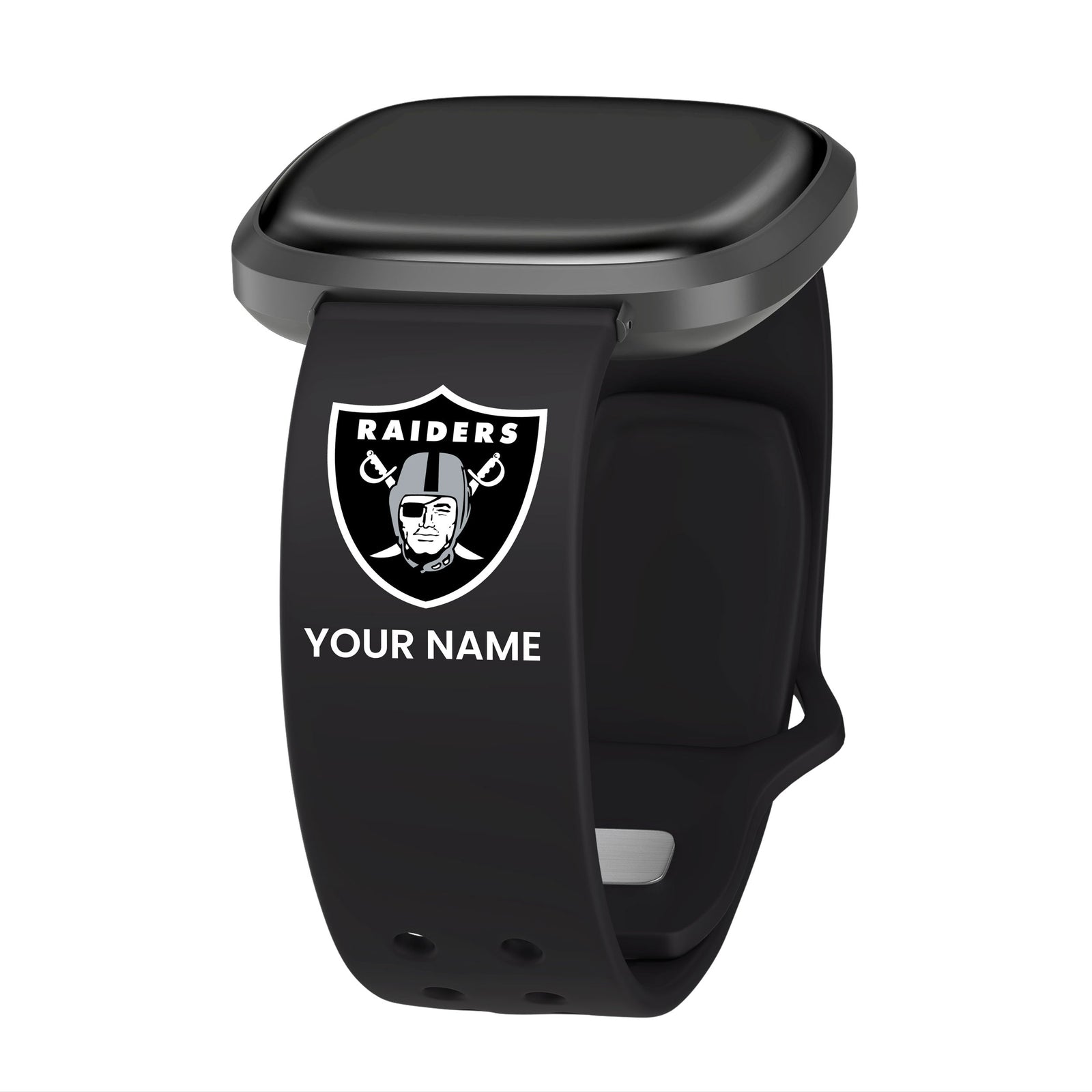 GAME TIME Las Vegas Raiders Custom Name HD FitBit Versa 3 & Sense Watch Band
