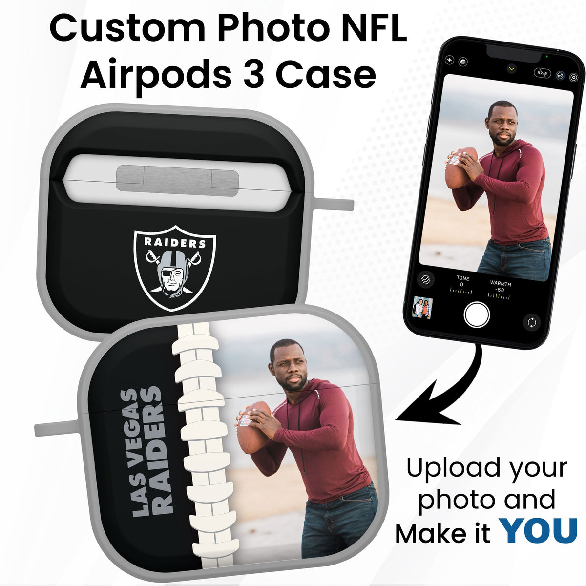 Las Vegas Raiders Custom Photo HDX Apple AirPods Gen 3 Case Cover