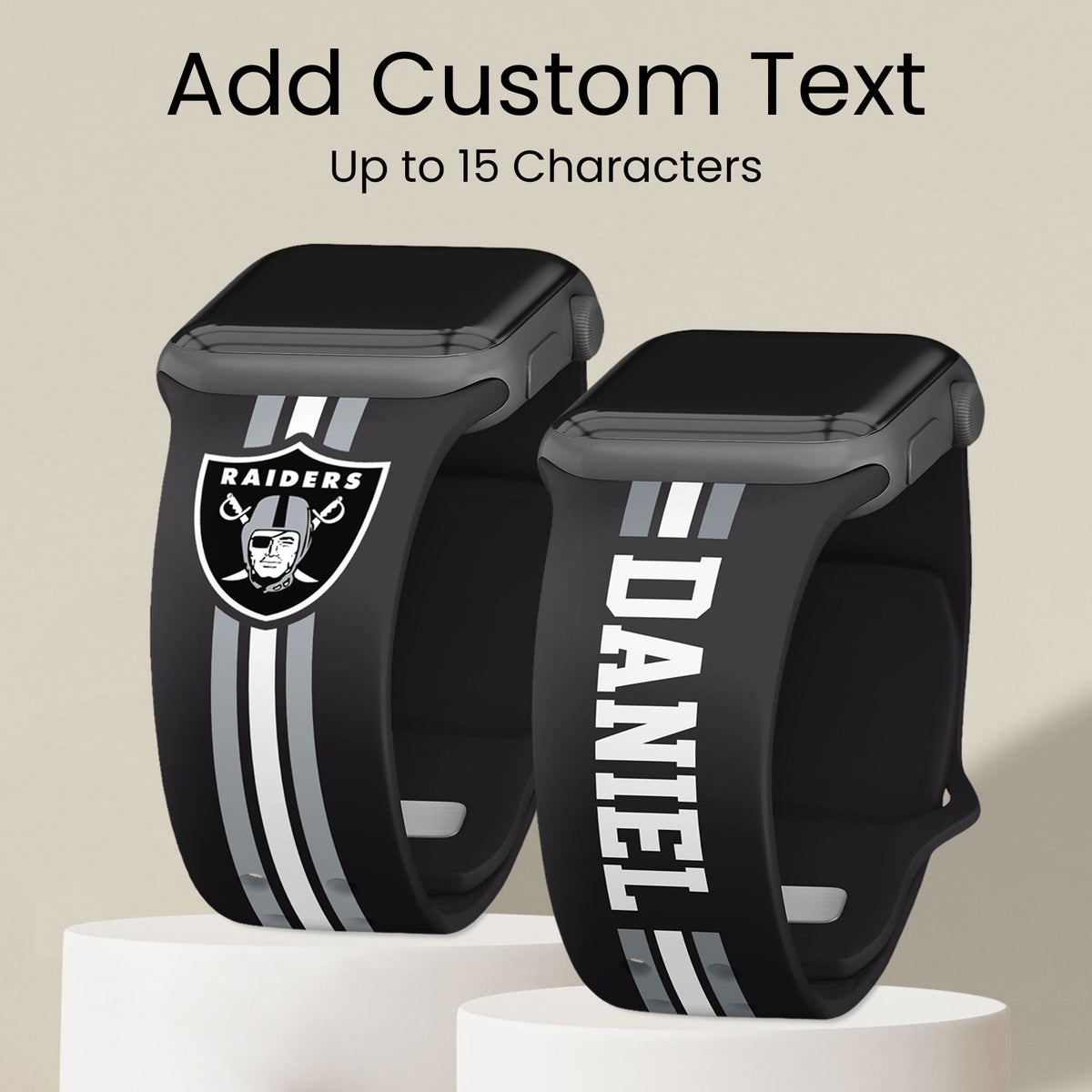 Las Vegas Raiders Custom Name HD Apple Watch Band