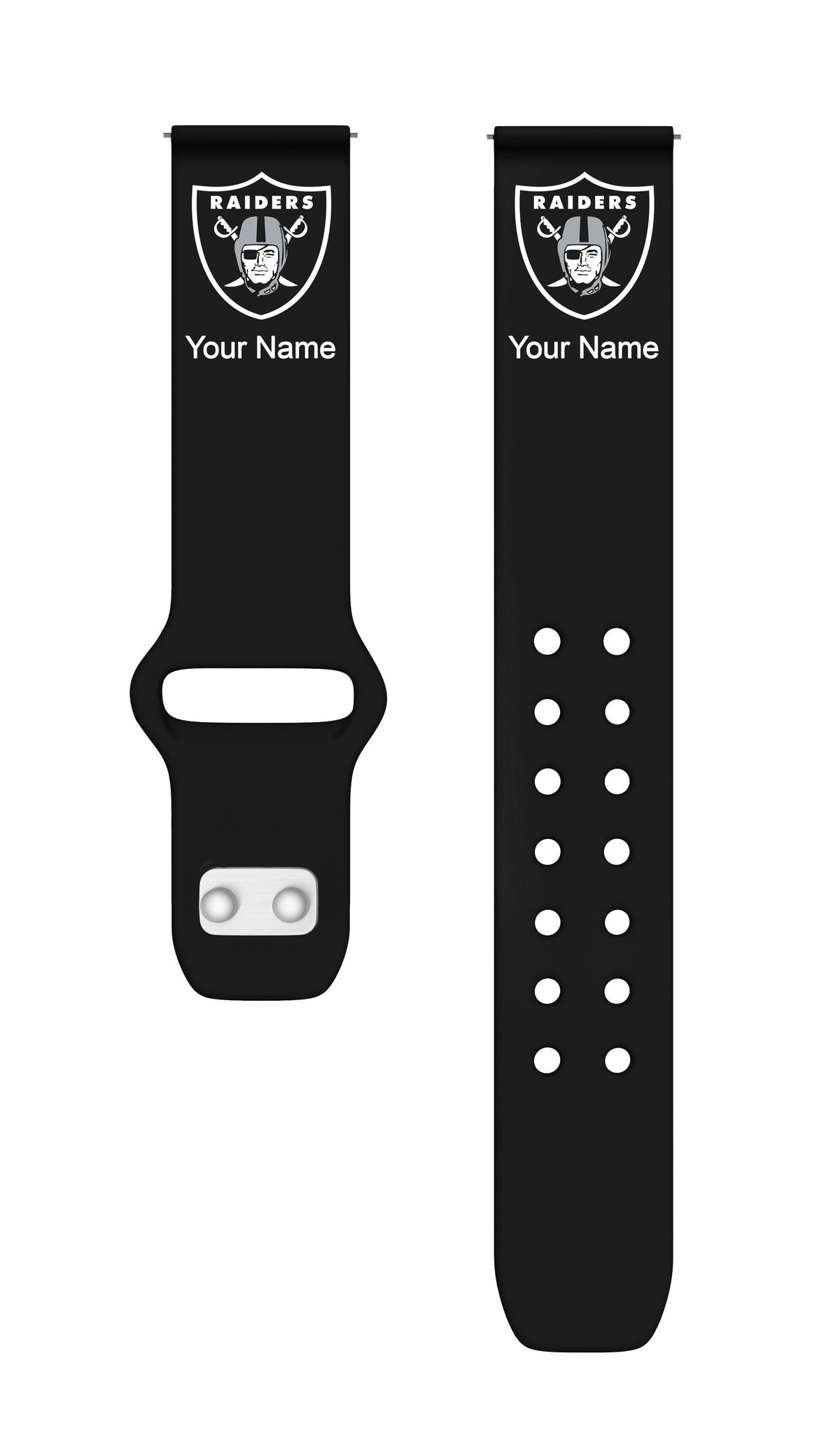 GAME TIME Las Vegas Raiders Custom Name HD Quick Change Watch Band