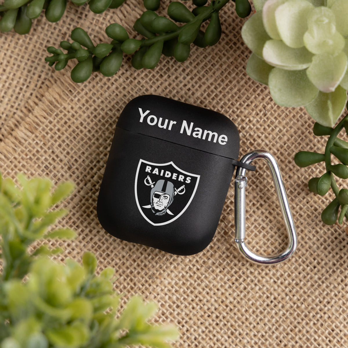 Las Vegas Raiders Custom Name HD Apple AirPods Gen 1 &amp; 2 Case Cover (Black)