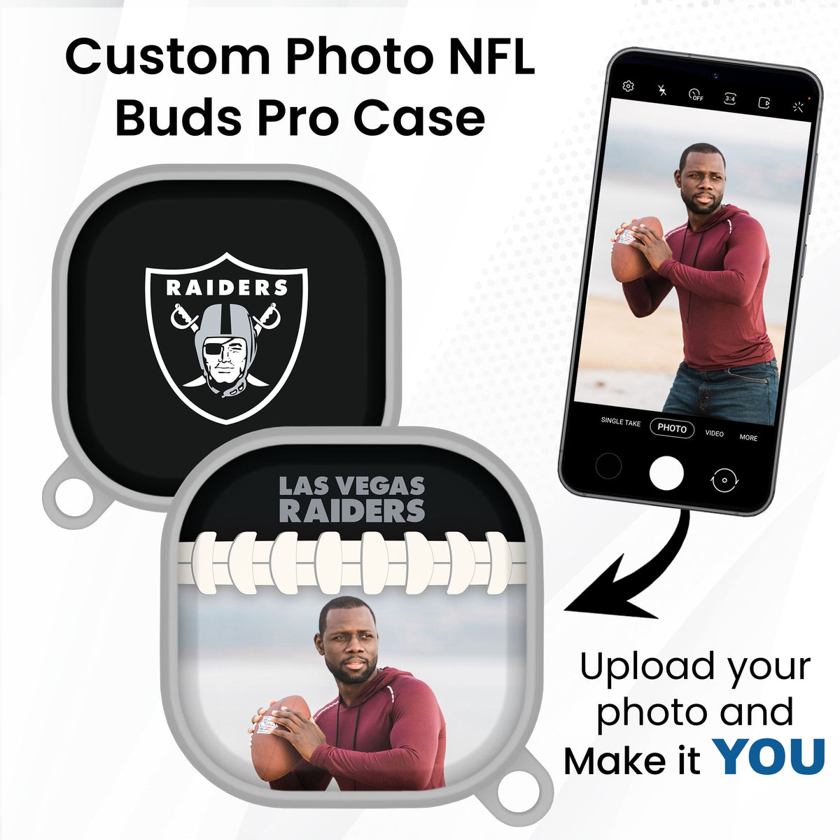 Las Vegas Raiders Custom Photo HDX Samsung Galaxy Buds Pro Case Cover