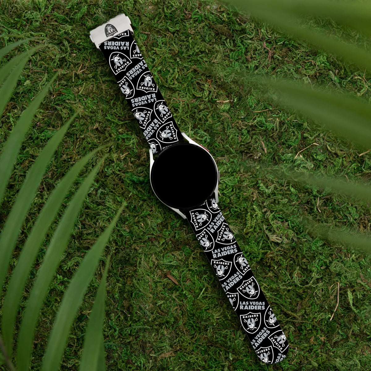 Game Time Las Vegas Raiders Signature Series Quick Change Watch Band With Engraved Buckle