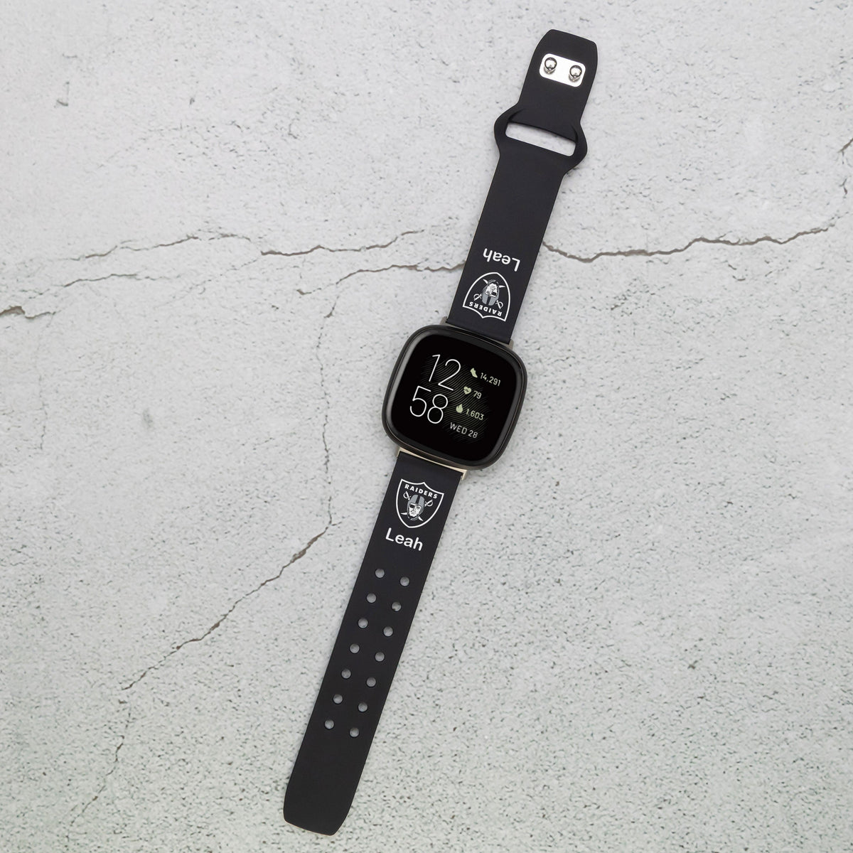 GAME TIME Las Vegas Raiders Custom Name HD FitBit Versa 3 &amp; Sense Watch Band