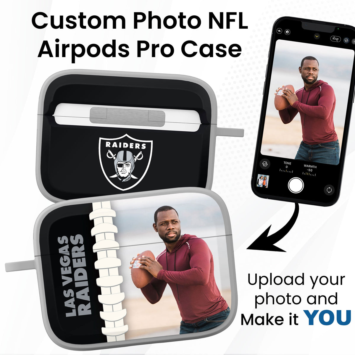 Las Vegas Raiders Custom Photo HDX Apple AirPods Pro Case Cover