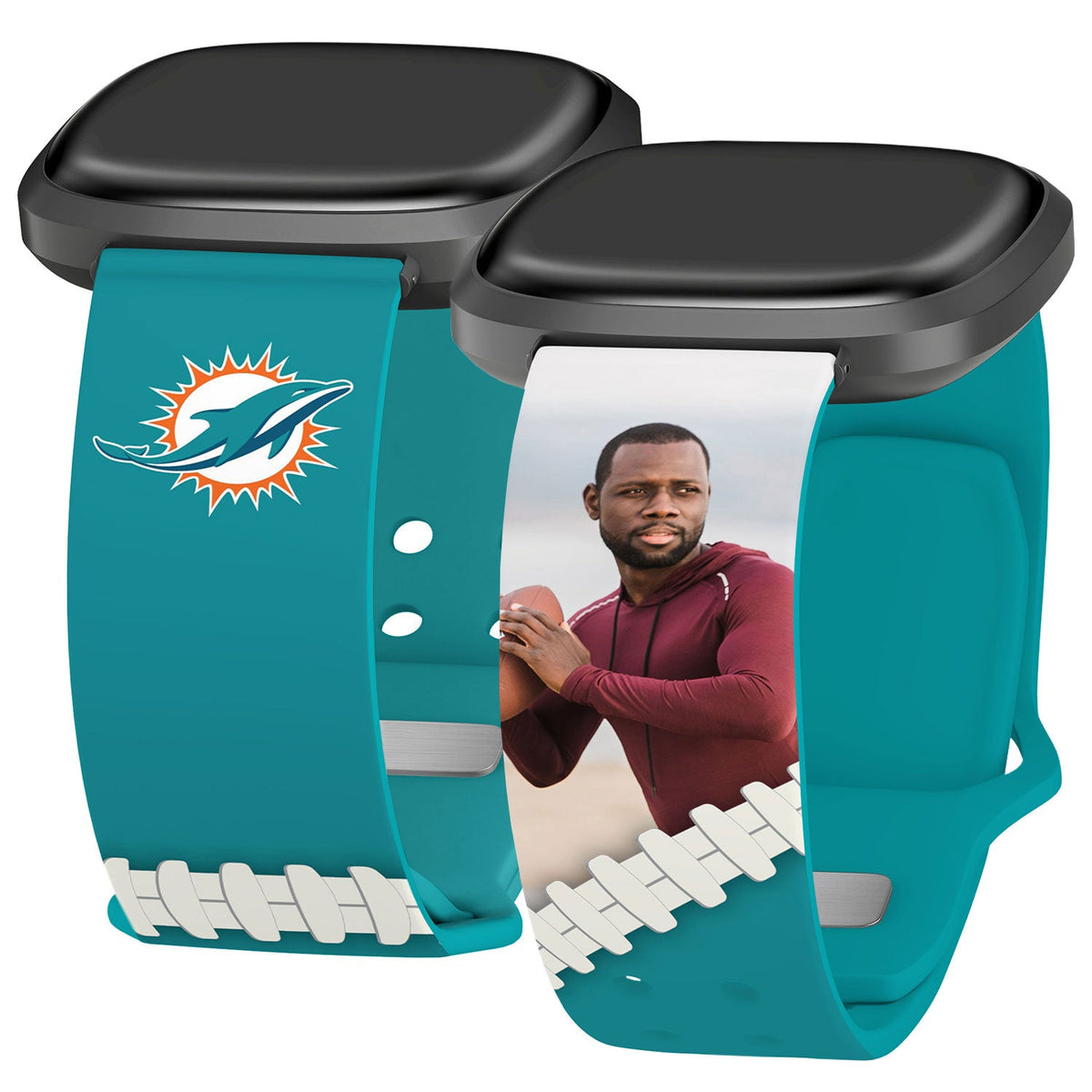 Miami Dolphins Custom Photo HD Fitbit Versa 3 &amp; Sense Watch Band