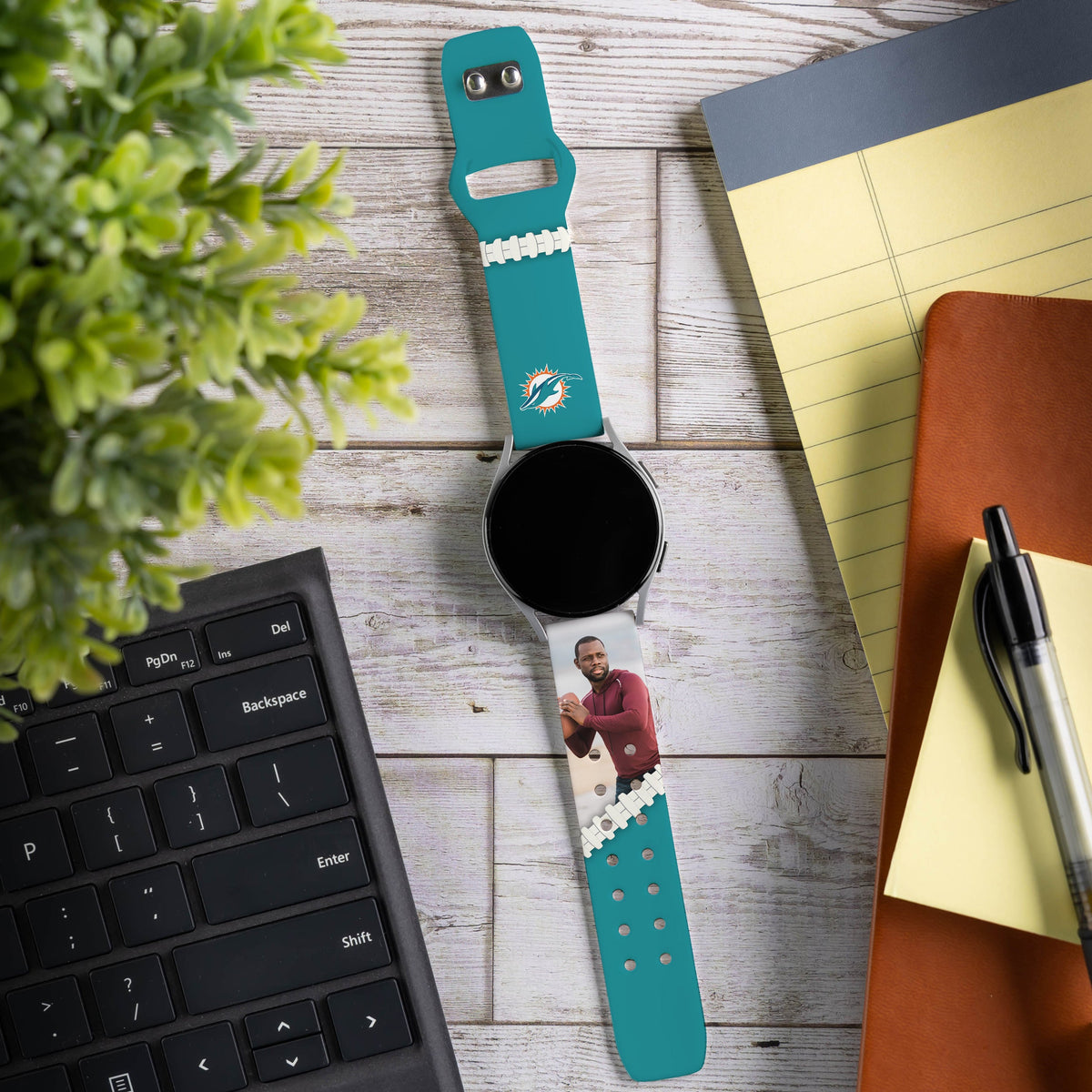 Miami Dolphins Custom Photo HD Samsung Galaxy Watch Band