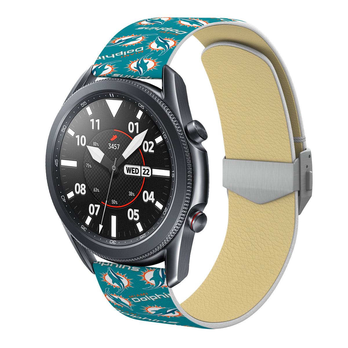 Miami Dolphins Full Print Quick change Watch Band With Engraved Buckle - AffinityBands