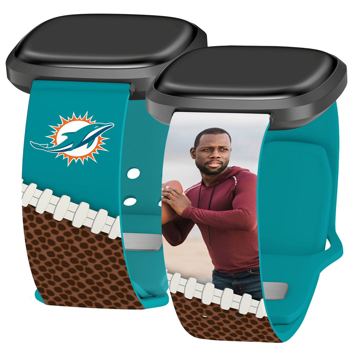 Miami Dolphins Custom Photo HD Fitbit Versa 3 &amp; Sense Watch Band