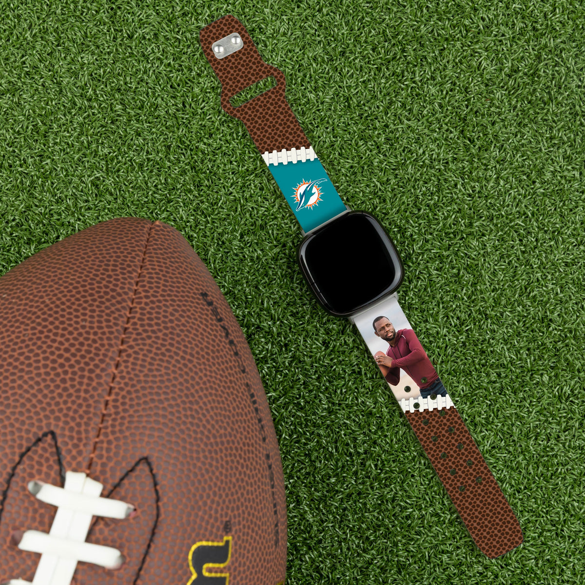 Miami Dolphins Custom Photo HD Fitbit Versa 3 &amp; Sense Watch Band