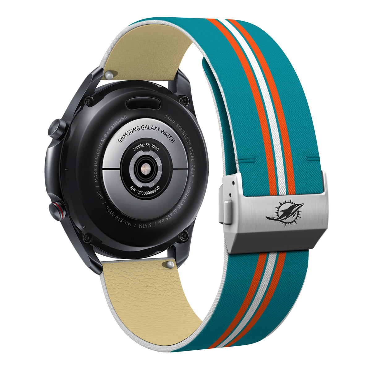 Miami Dolphins Full Print Quick change Watch Band With Engraved Buckle - AffinityBands