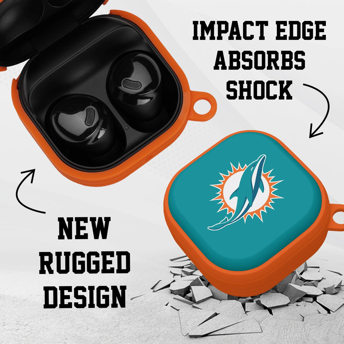 Miami Dolphins HDX Samsung Galaxy Buds Pro Case Cover