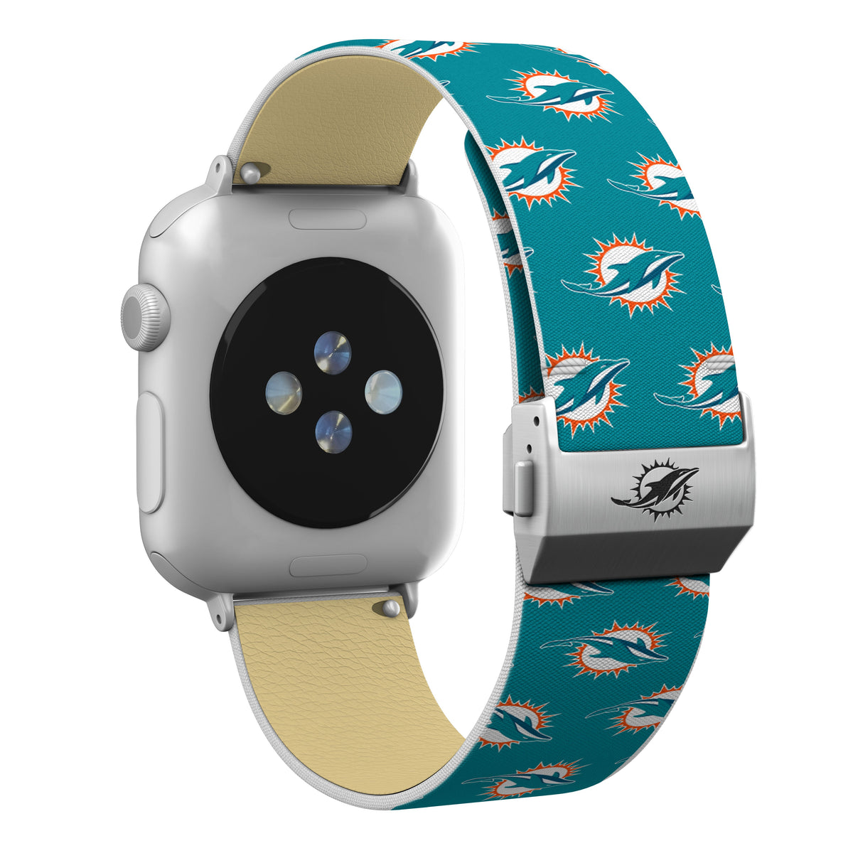 Miami Dolphins Full Print Watch Band With Engraved Buckle - AffinityBands