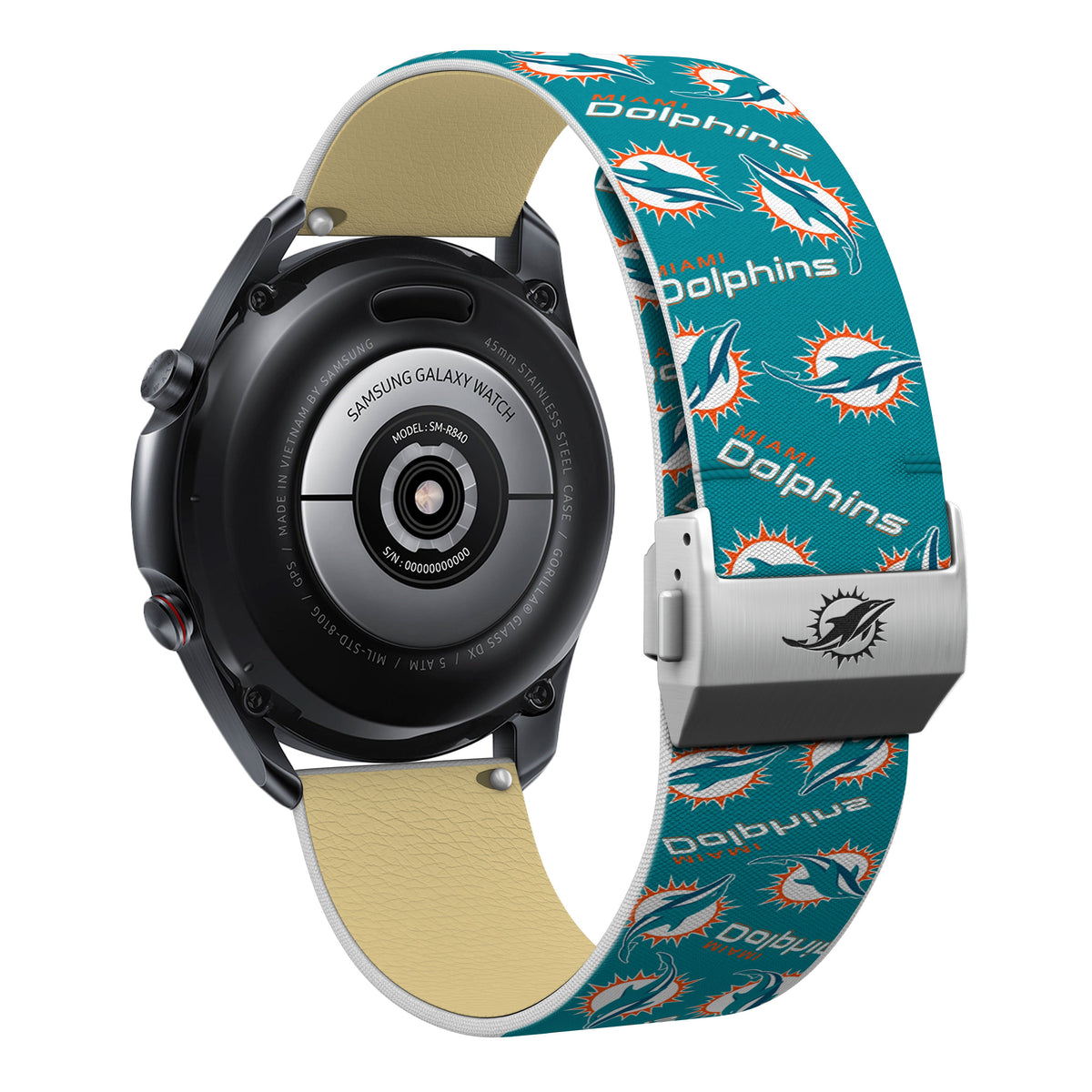 Miami Dolphins Full Print Quick change Watch Band With Engraved Buckle - AffinityBands