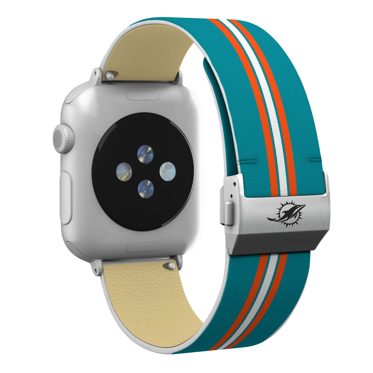 Miami Dolphins Full Print Watch Band With Engraved Buckle - AffinityBands