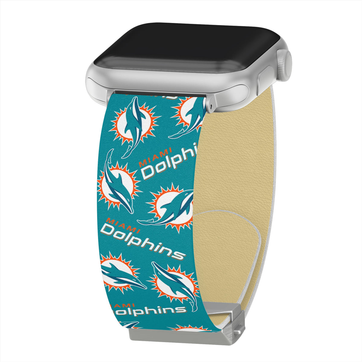 Game Time Miami Dolphins Signature Series Apple Watch Band With Engraved Buckle