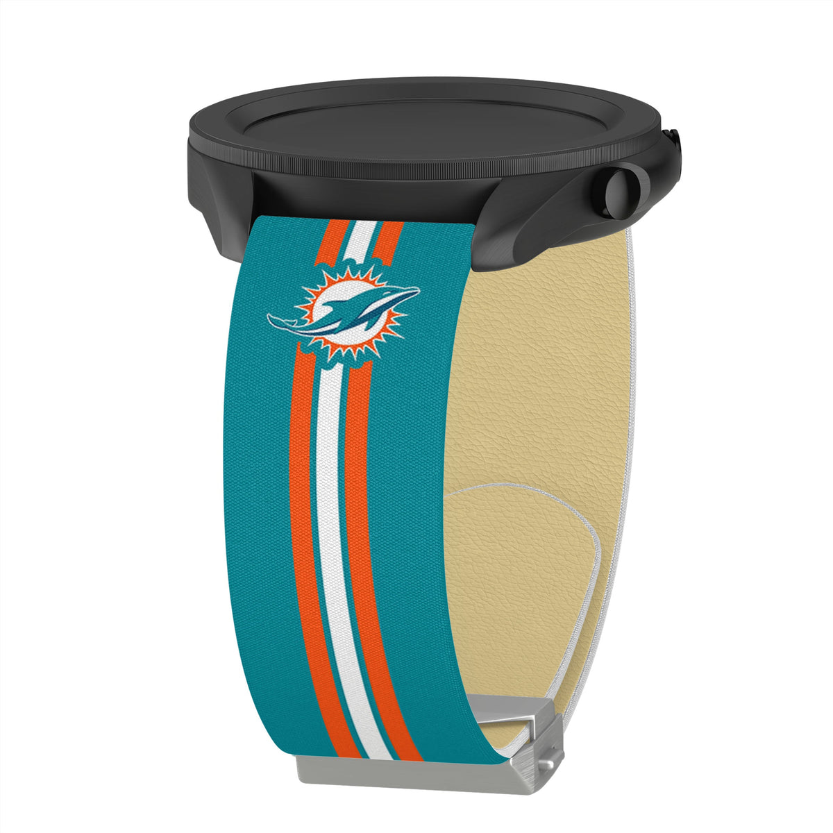 Game Time Miami Dolphins Signature Series Quick change Watch Band With Engraved Buckle