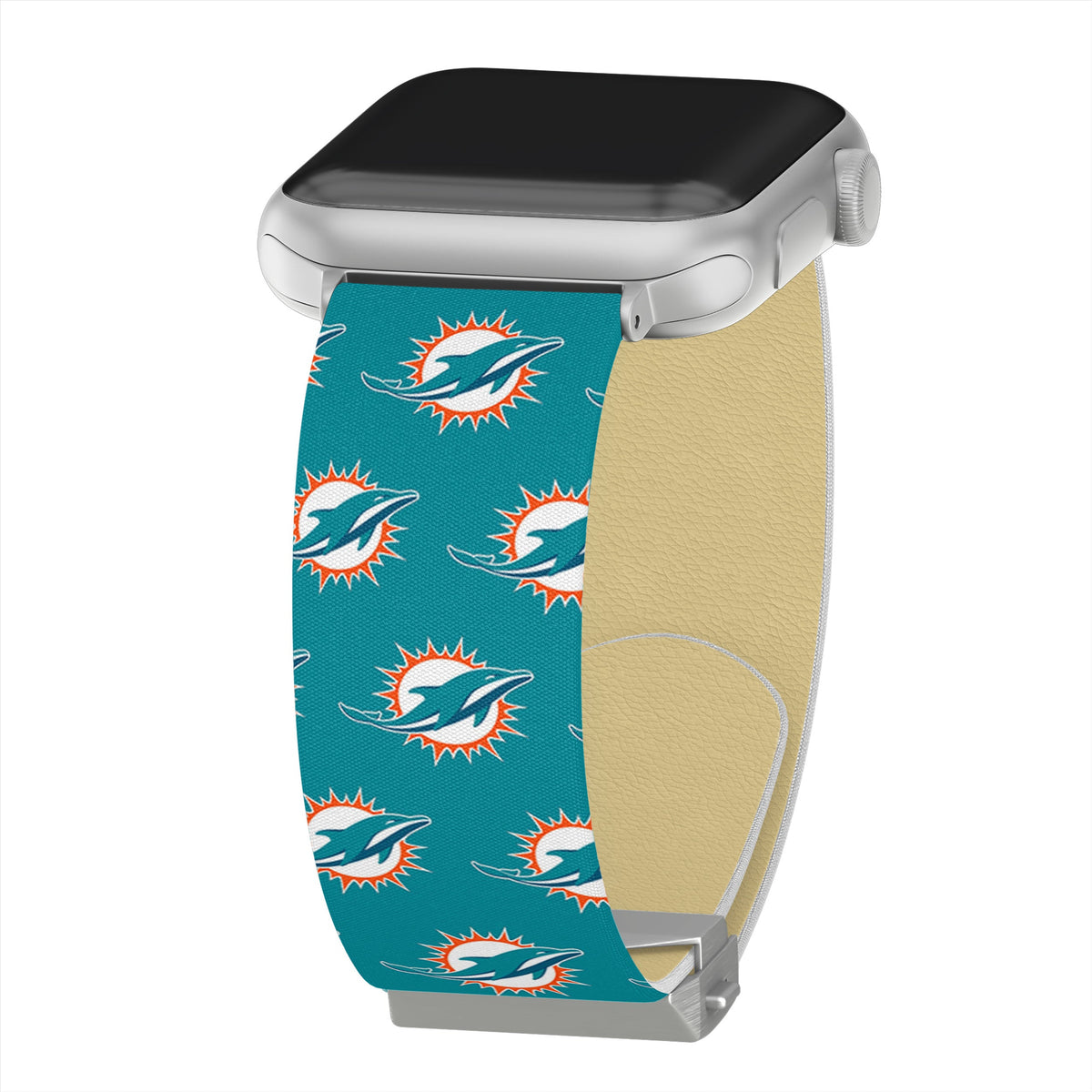 Game Time Miami Dolphins Signature Series Apple Watch Band With Engraved Buckle