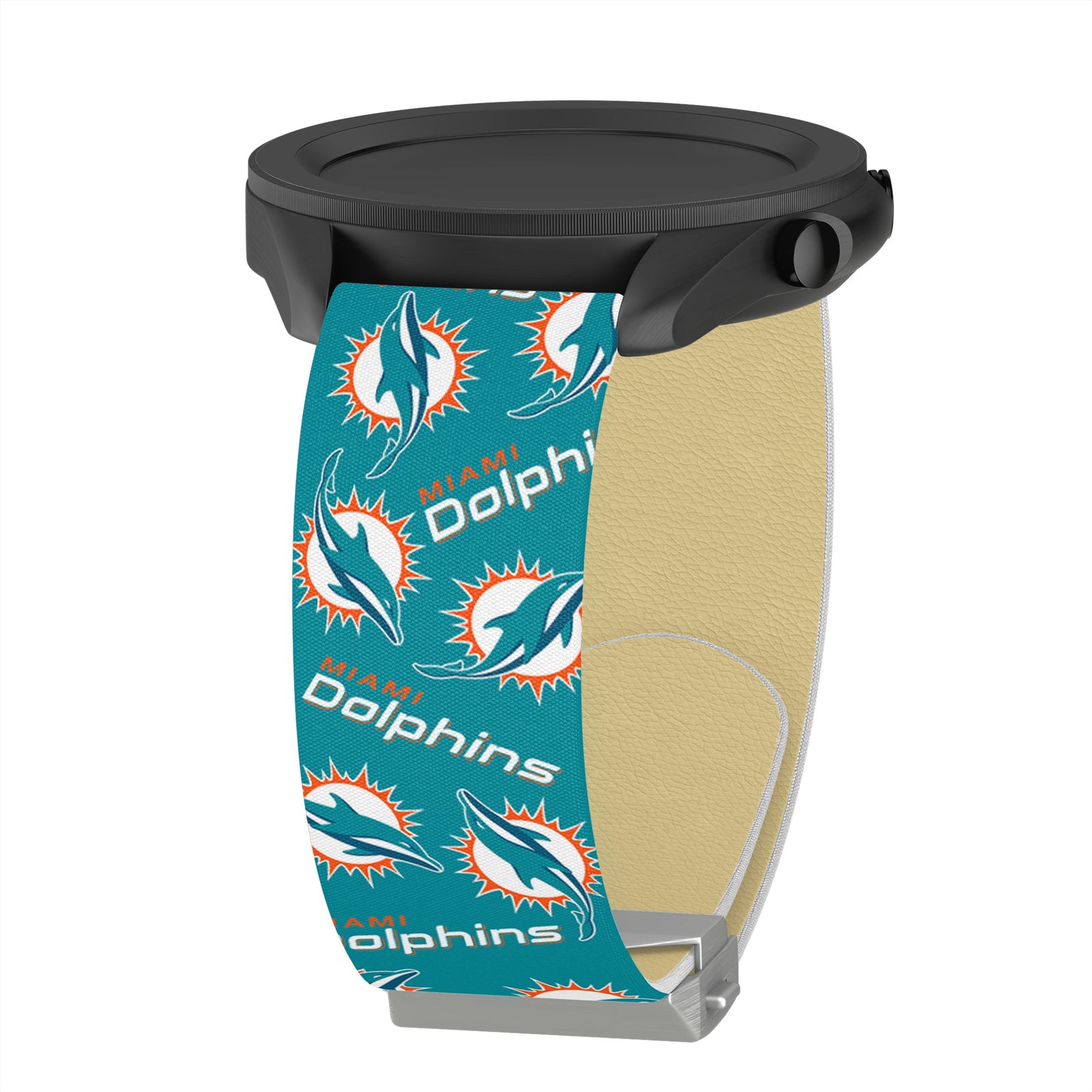 Game Time Miami Dolphins Signature Series Quick change Watch Band With Engraved Buckle