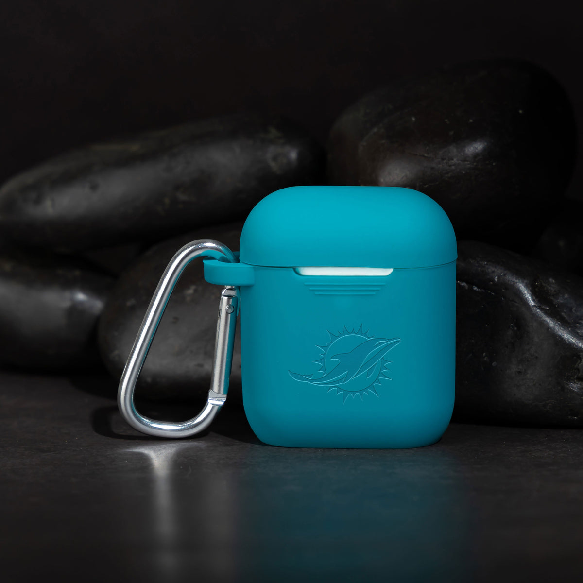 Game Time Miami Dolphins Engraved Silicone AirPods Case Cover