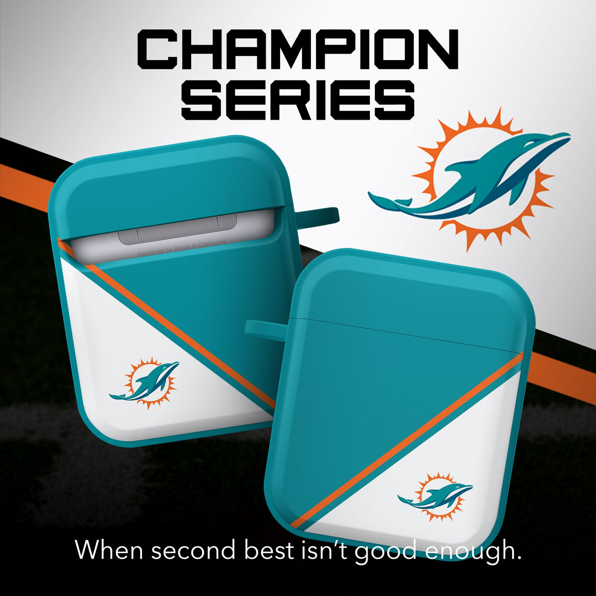 Miami Dolphins HDX Champion Series Apple AirPods Gen 1 &amp; 2 Case Cover