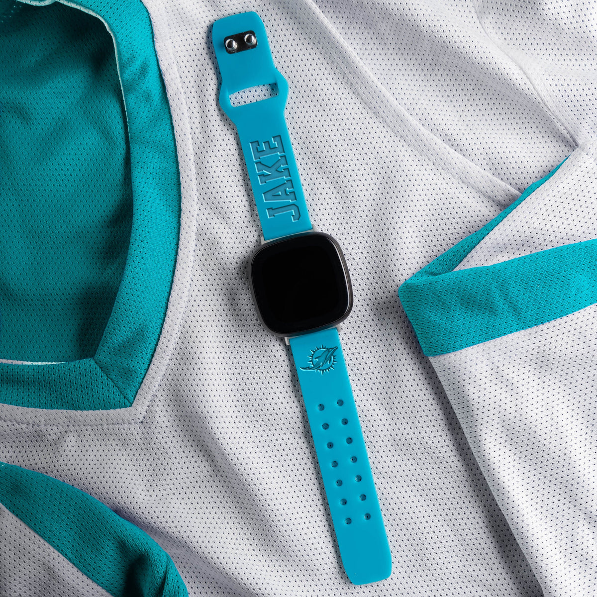 Miami Dolphins Custom Engraved Fitbit Versa 3 and Sense Watch Band