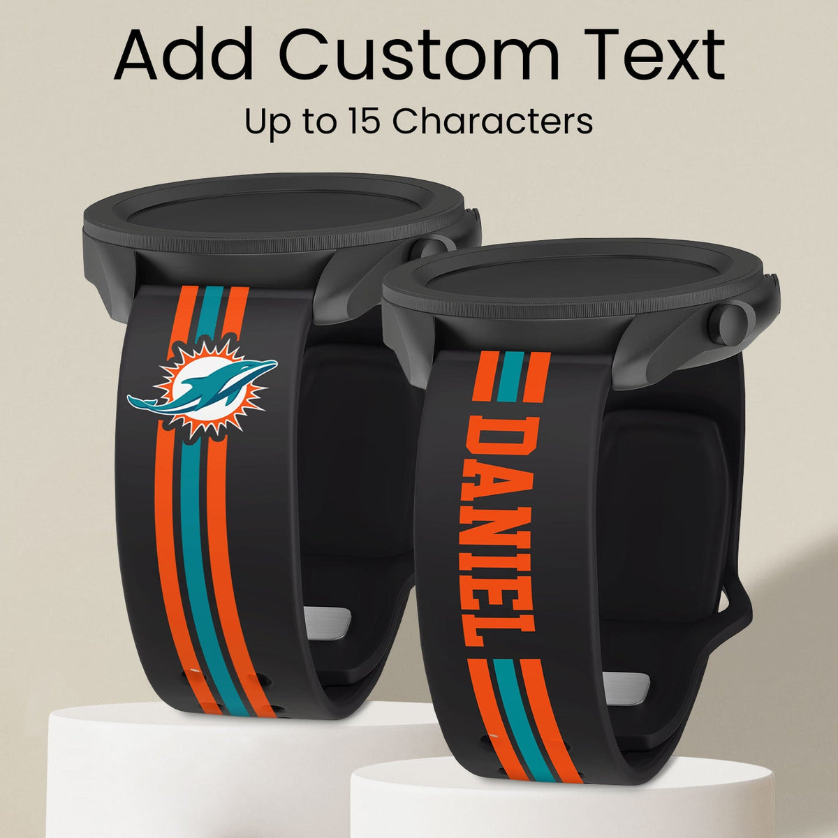 Miami Dolphins Custom Name HD Watch Band