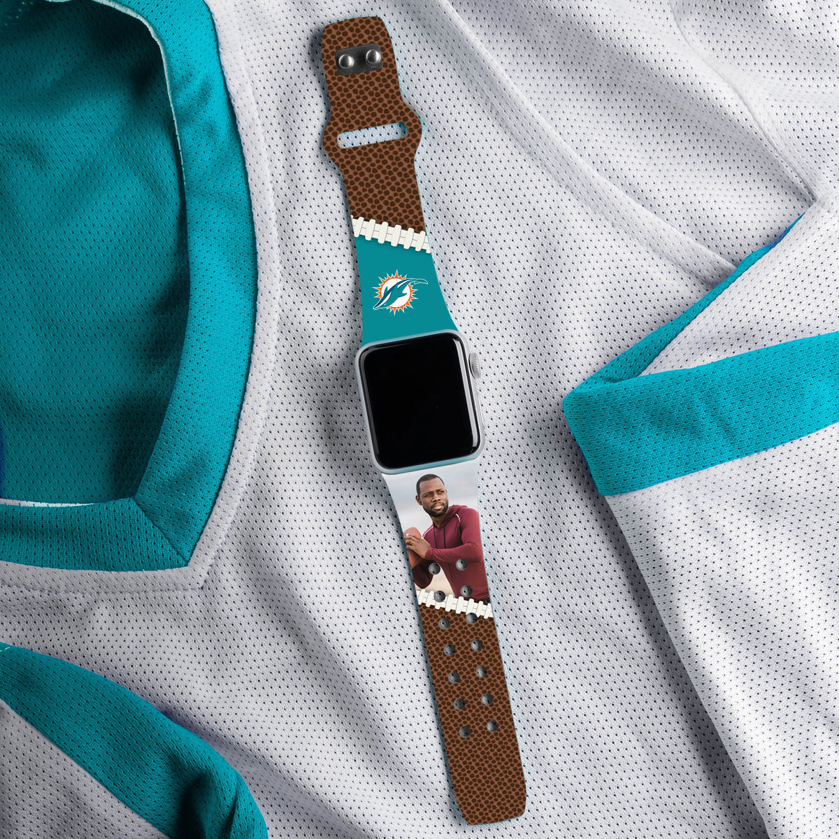 Miami Dolphins Custom Photo HD Apple Watch Band