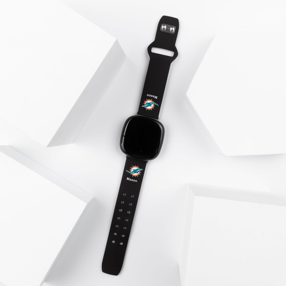 GAME TIME Miami Dolphins Custom Name HD FitBit Versa 3 &amp; Sense Watch Band