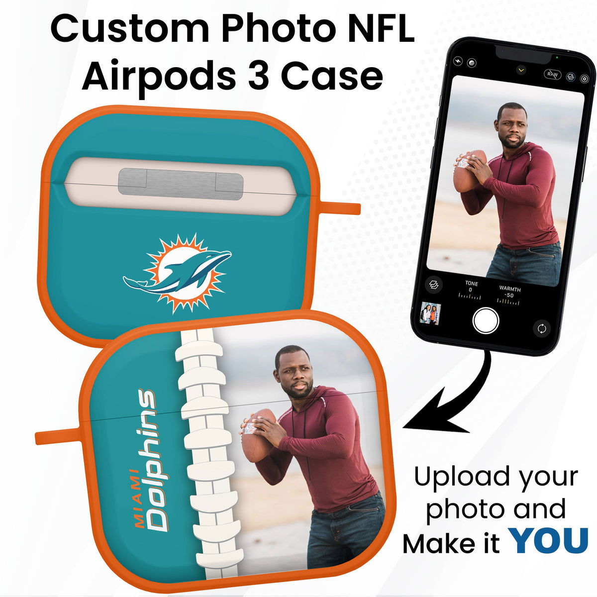 Miami Dolphins Custom Photo HDX Apple AirPods Gen 3 Case Cover