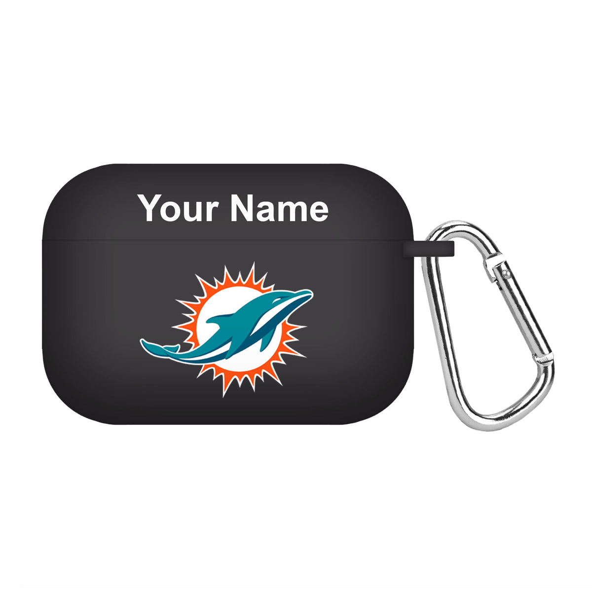 Miami Dolphins Custom Name HD Apple AirPods Pro Case Cover (Black)