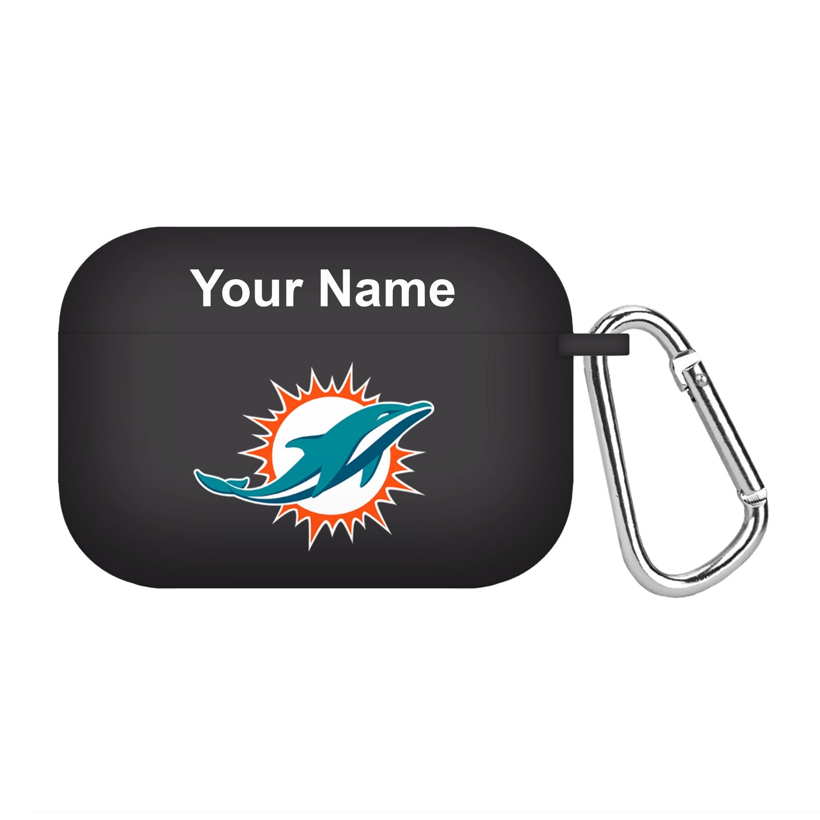 Miami Dolphins Custom Name HD Apple AirPods Pro Case Cover (Black)