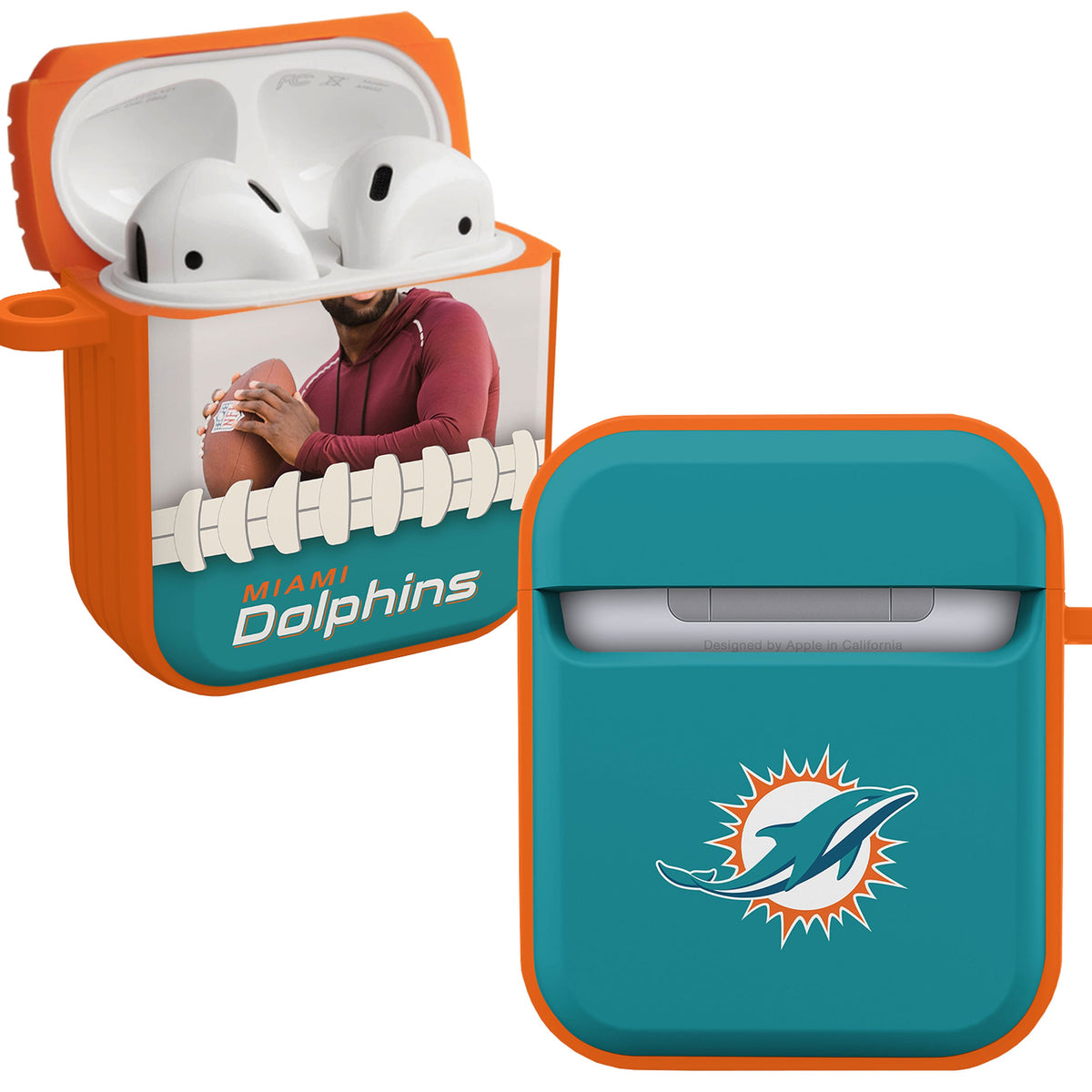 Miami Dolphins Custom Photo HDX Apple AirPods Gen 1 &amp; 2 Case Cover