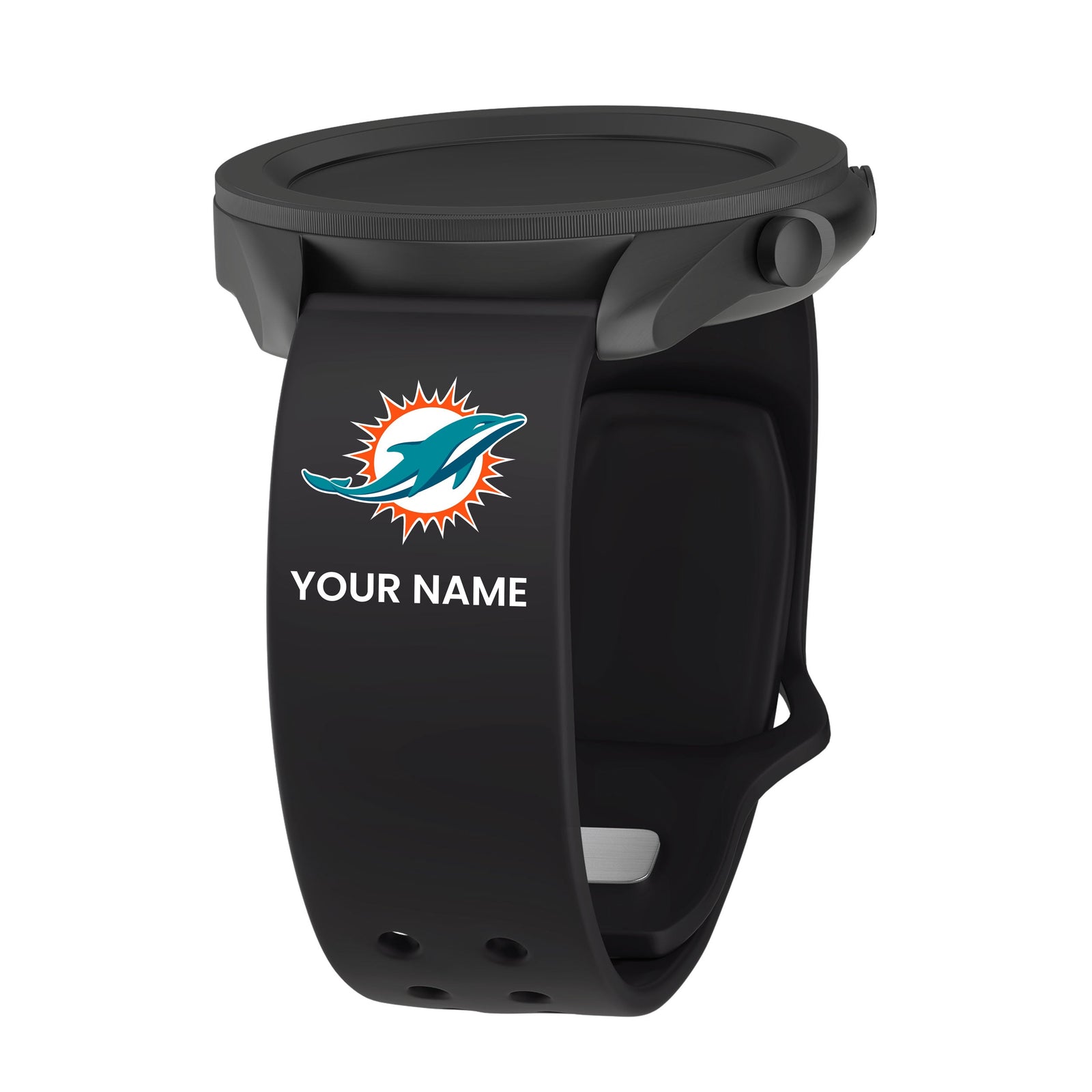 Game Time Miami Dolphins Custom Name HD Quick Change Watch Band