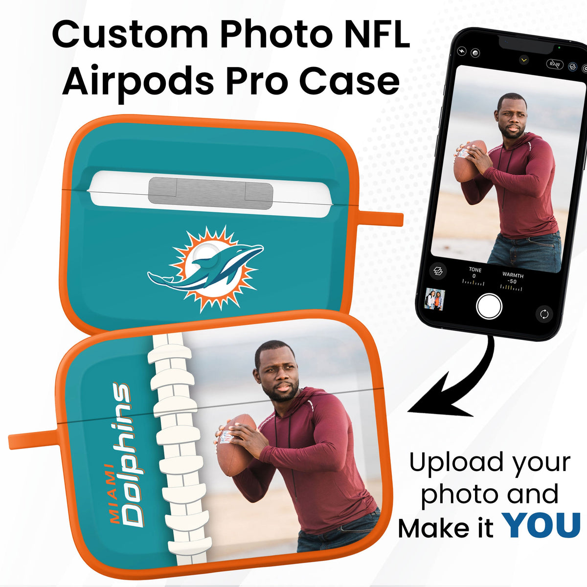 Miami Dolphins Custom Photo HDX Apple AirPods Pro Case Cover