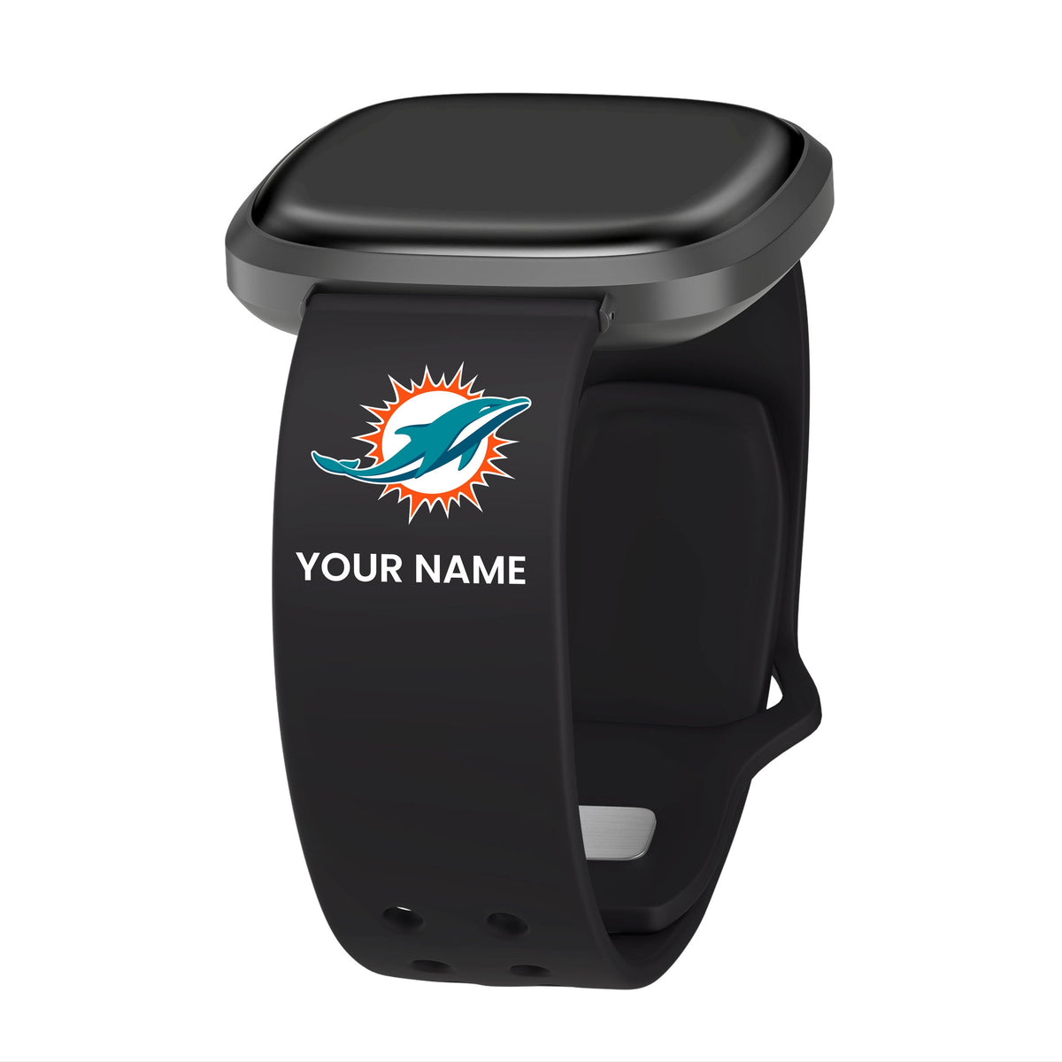 GAME TIME Miami Dolphins Custom Name HD FitBit Versa 3 &amp; Sense Watch Band
