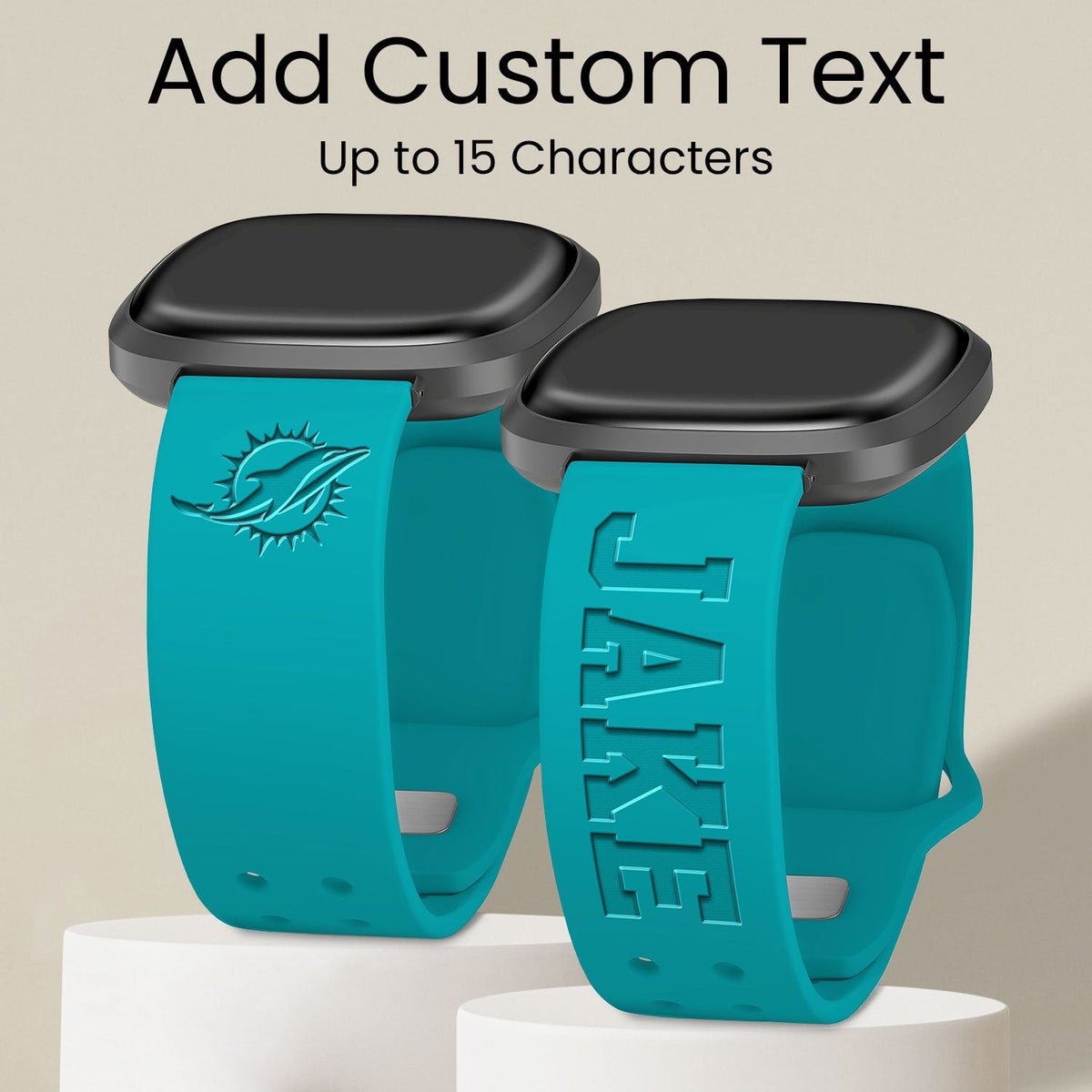 Miami Dolphins Custom Engraved Fitbit Versa 3 and Sense Watch Band