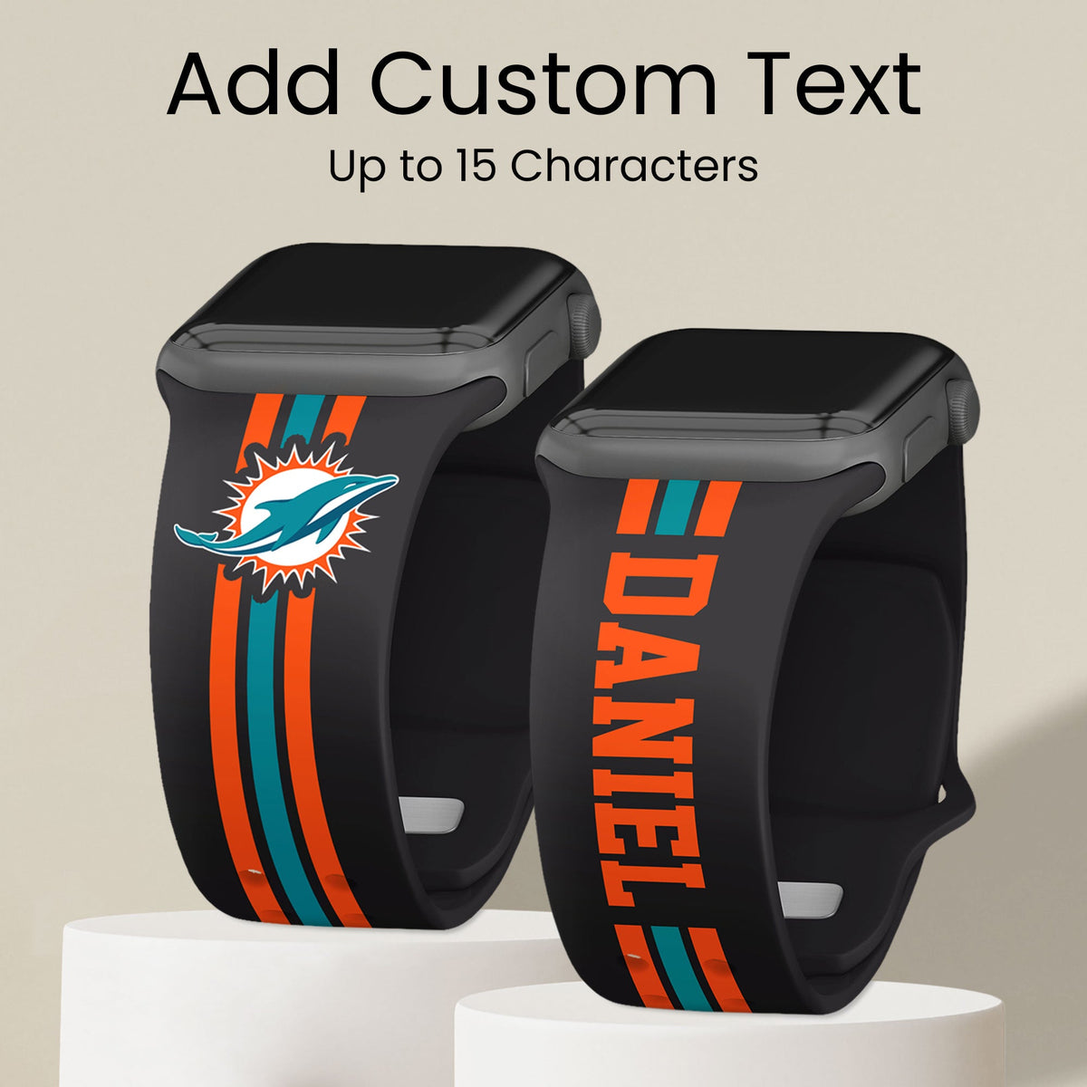 Miami Dolphins Custom Name HD Apple Watch Band