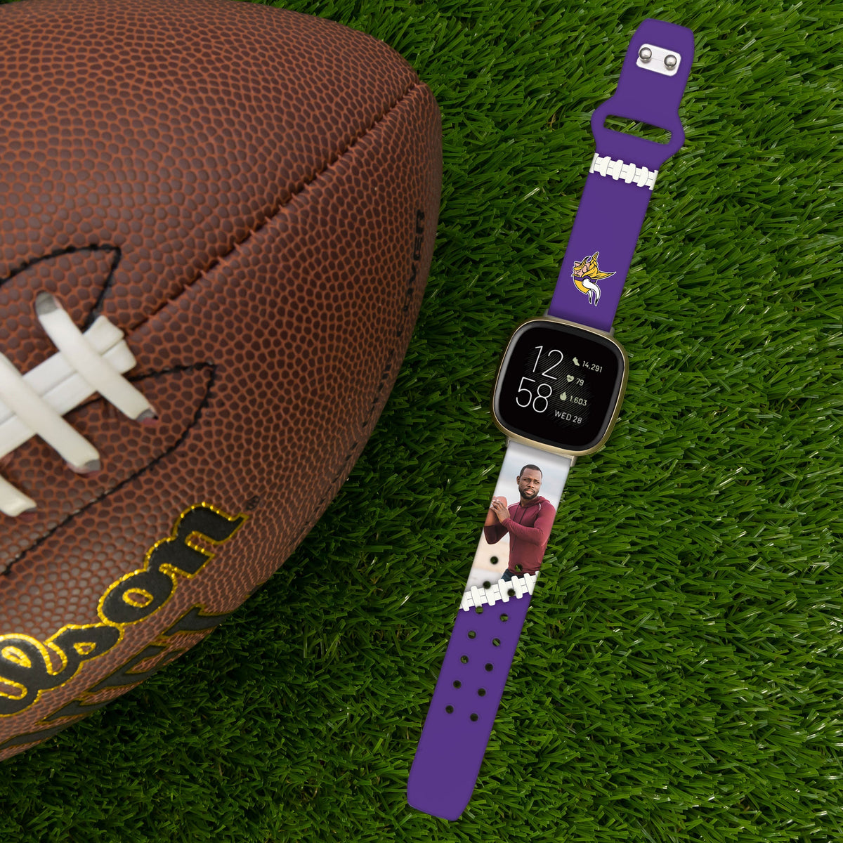 Minnesota Vikings Custom Photo HD Fitbit Versa 3 &amp; Sense 1 Watch Band