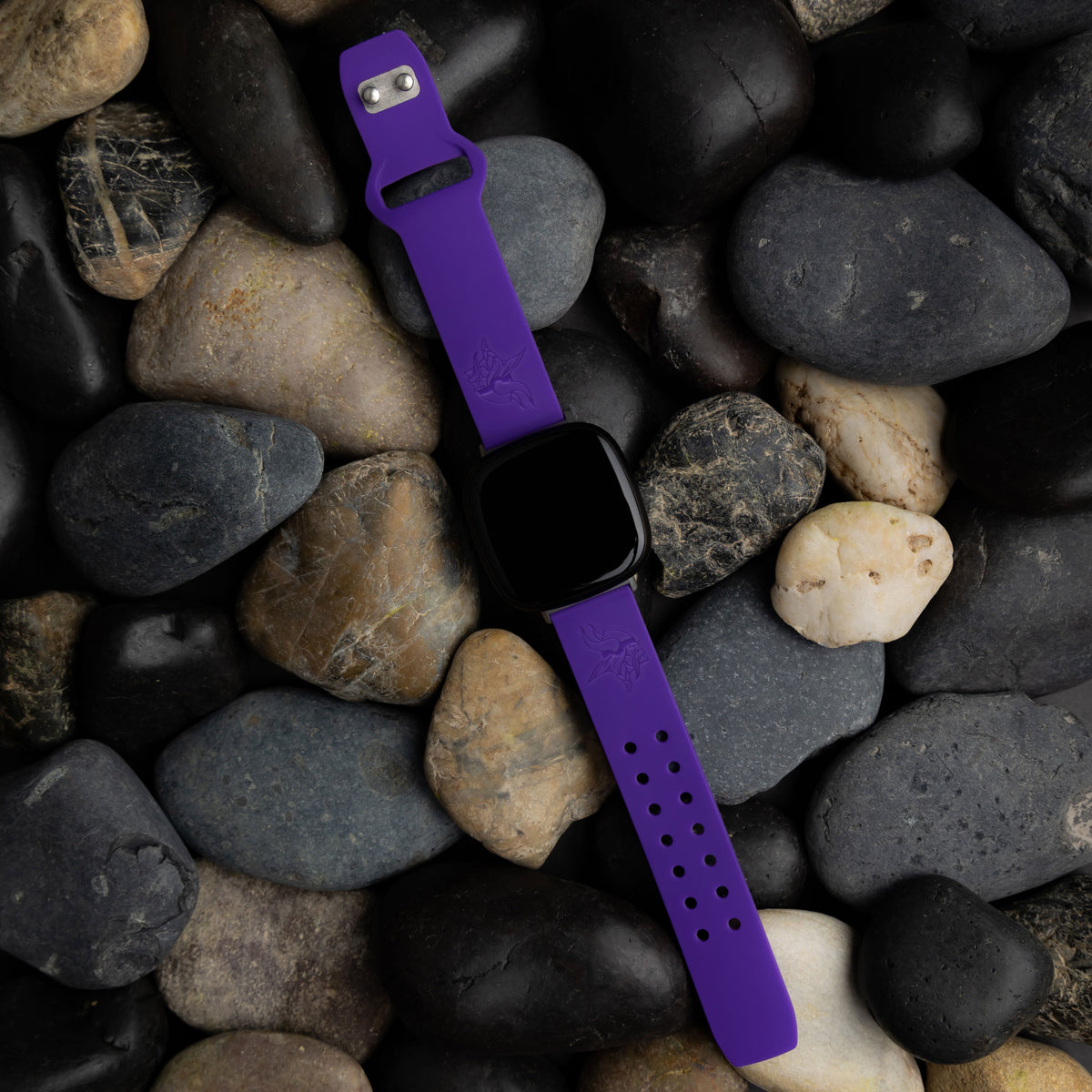 Game Time Minnesota Vikings Engraved Silicone Sport Fitbit Versa 3 &amp; Sense 1 Watch Band