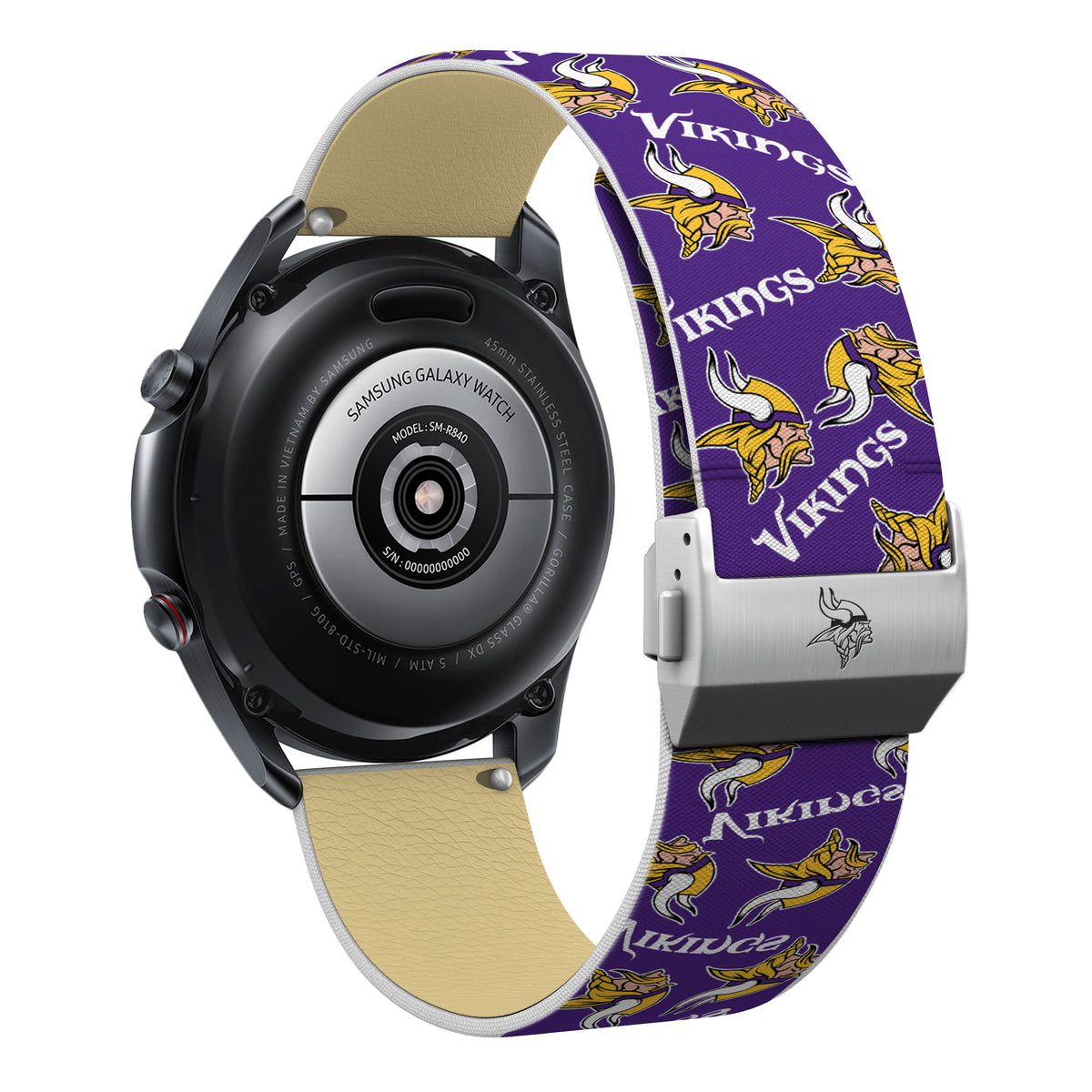 Minnesota Vikings Full Print Quick Change Watch Band With Engraved Buckle - AffinityBands