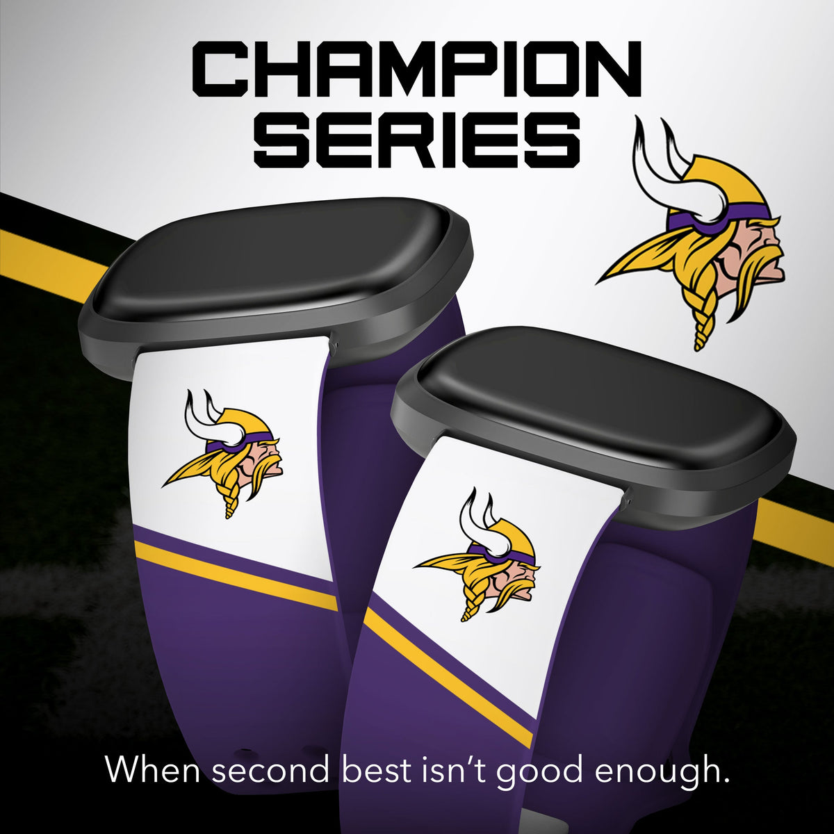 Minnesota Vikings HD Champion Series Fitbit Versa 3 &amp; Sense 1 Watch Band