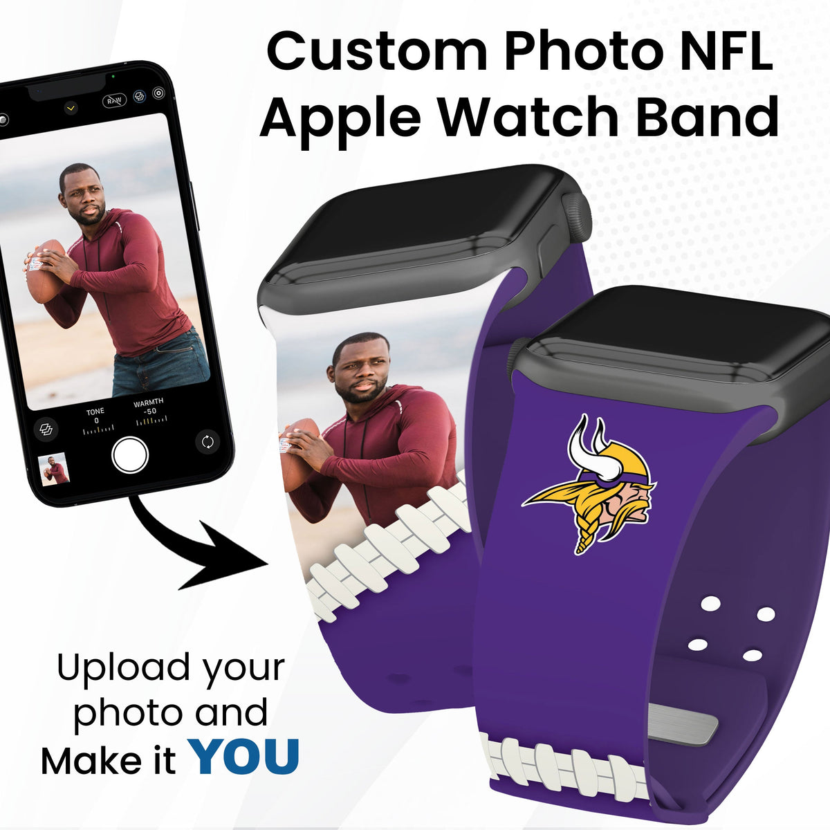Minnesota Vikings Custom Photo HD Apple Watch Band