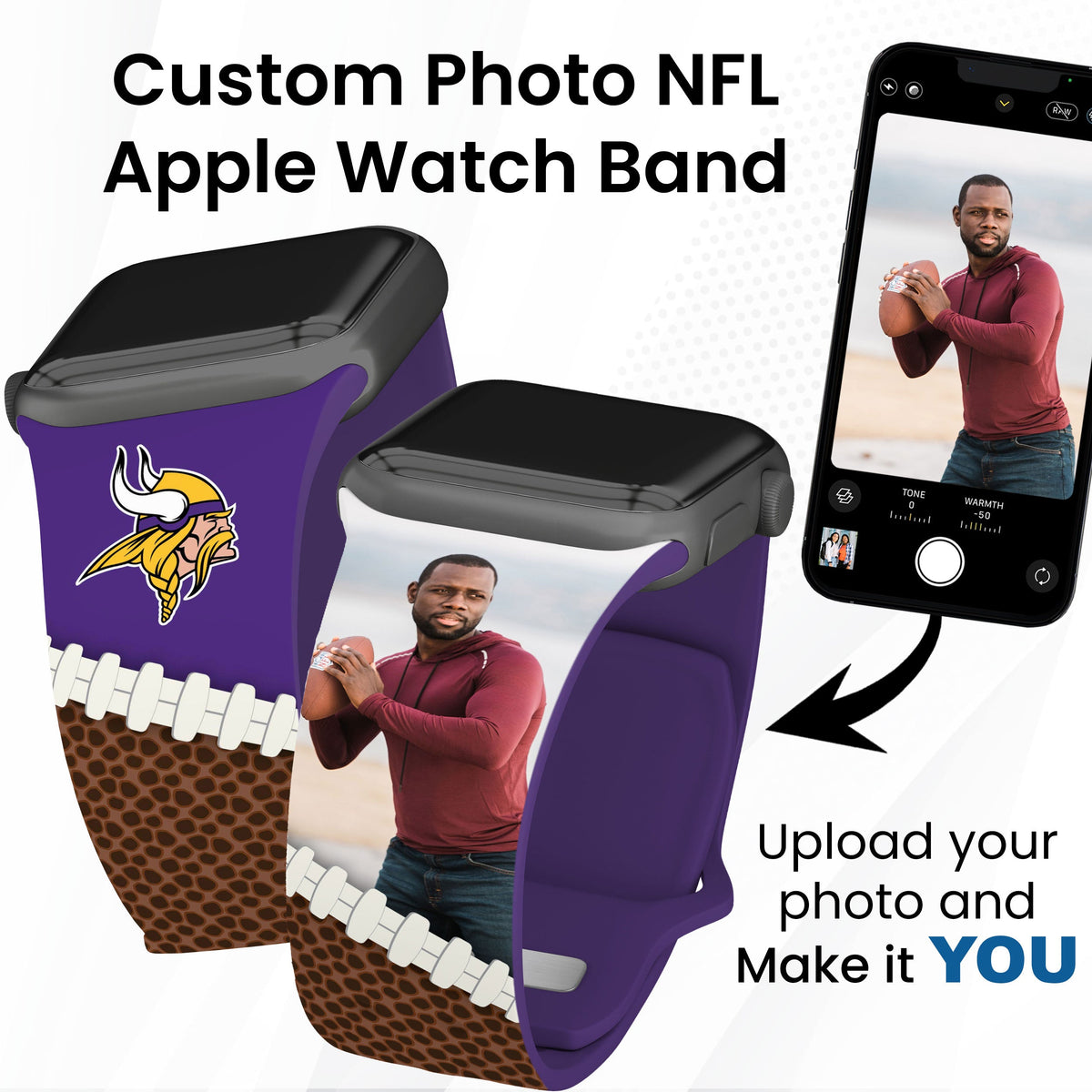 Minnesota Vikings Custom Photo HD Apple Watch Band